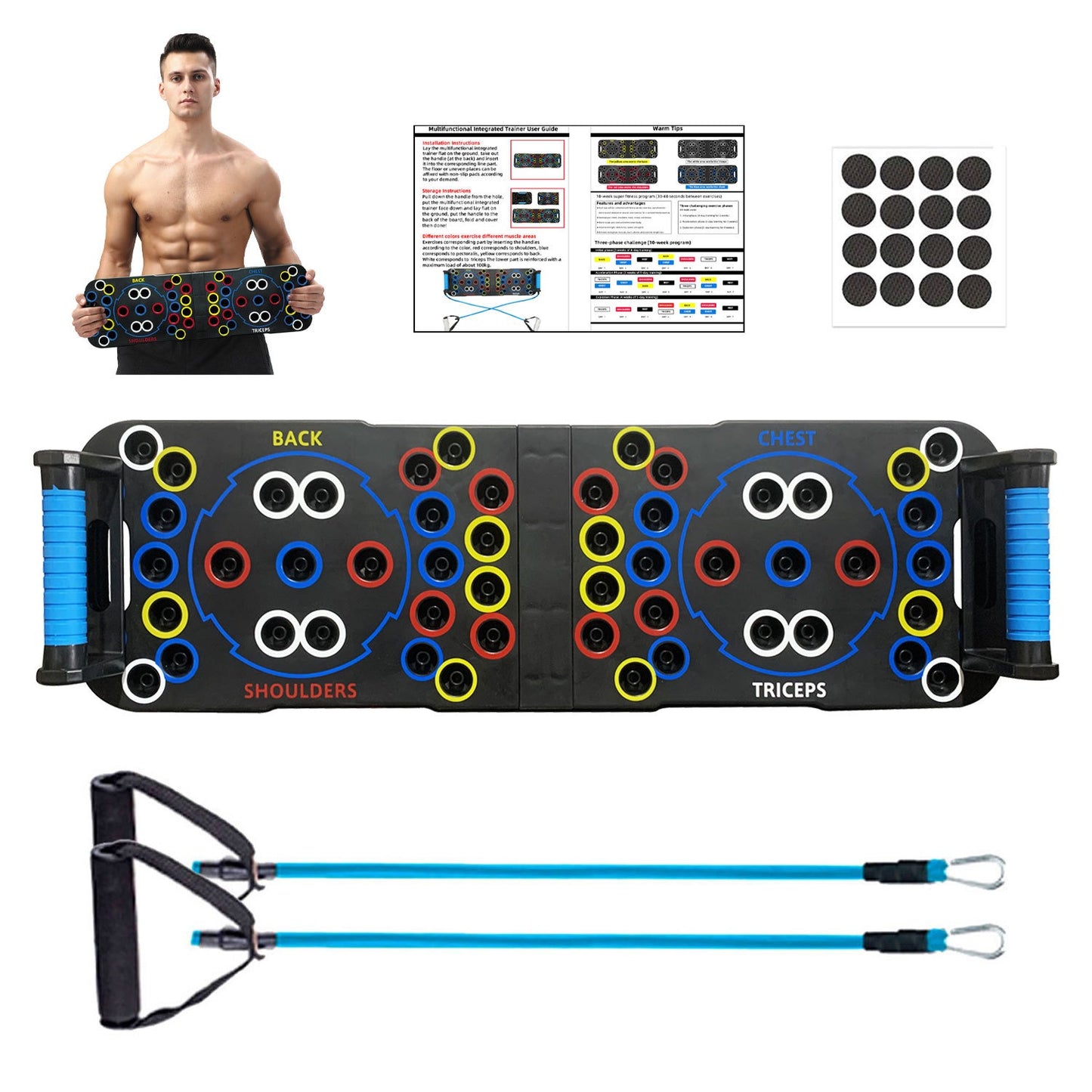 54 hole Multifunctional Training Push Up Muscle Board