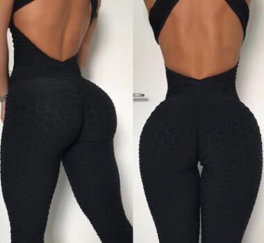 VSS Yoga Jumpsuit Cross Design Backless Tracksuit Full Bodysuit