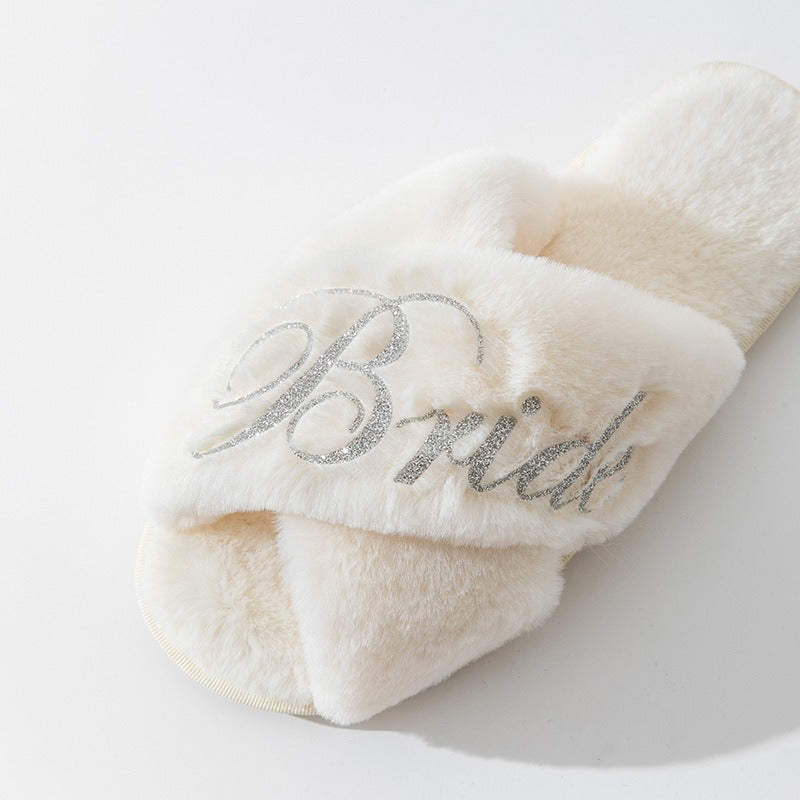 Cross slippers, plush slippers