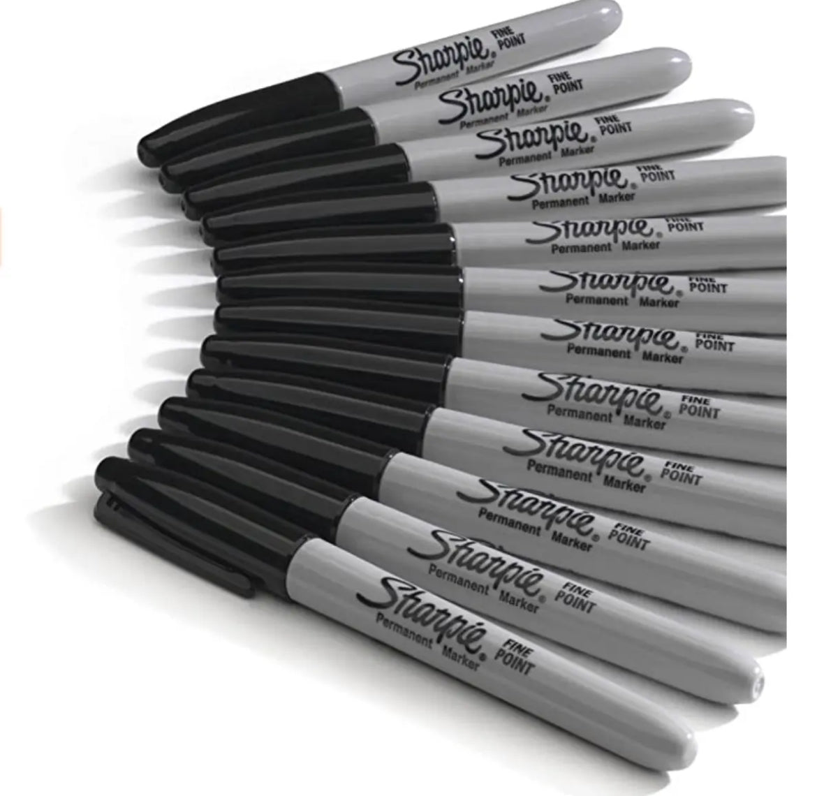 Sharpie Permanent Markers Fine Point Black 12 Count