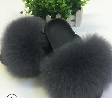 Faux Fur Slippers Women