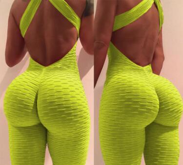 VSS Yoga Jumpsuit Cross Design Backless Tracksuit Full Bodysuit