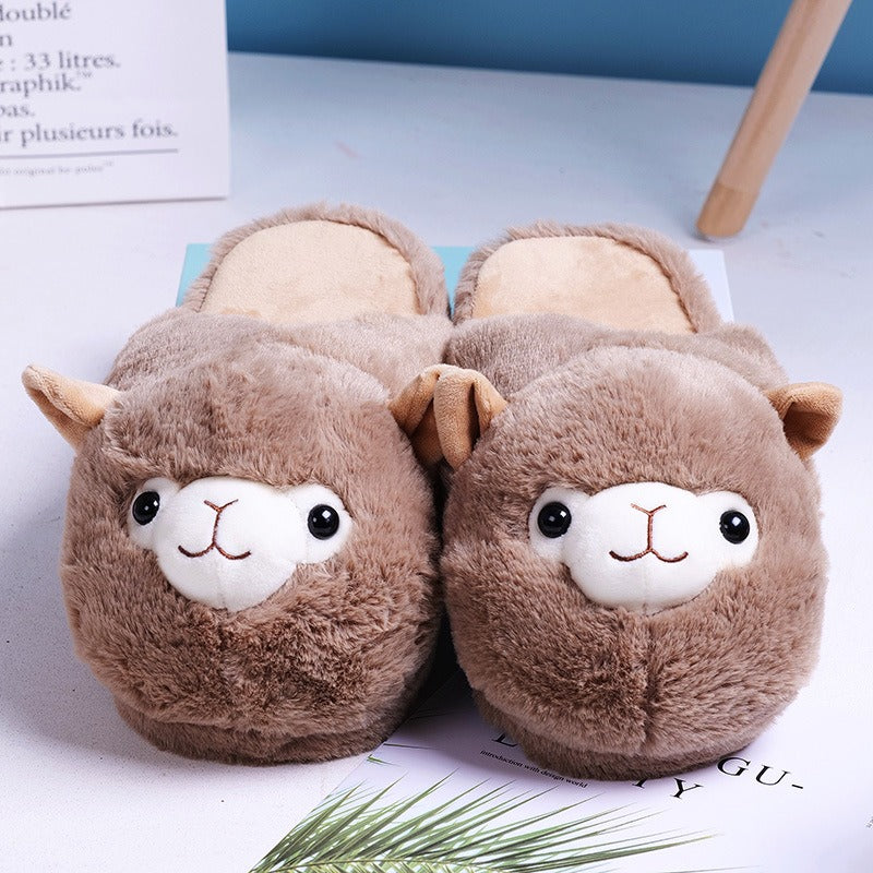 Pink Camel Cotton Slippers