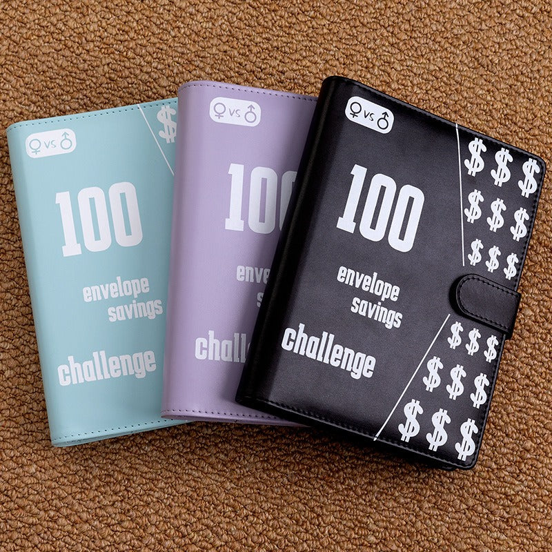 100 Envelope Challenge Binder Couple 100 Day Challenge Savings Handbooks Notebook