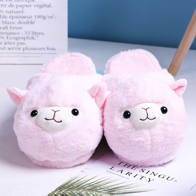 Pink Camel Cotton Slippers