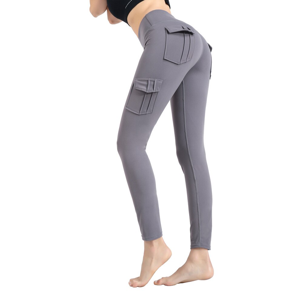 Women Yoga Pants High Waist Pocket Sweatpants Outdoor Running Fitness Pants