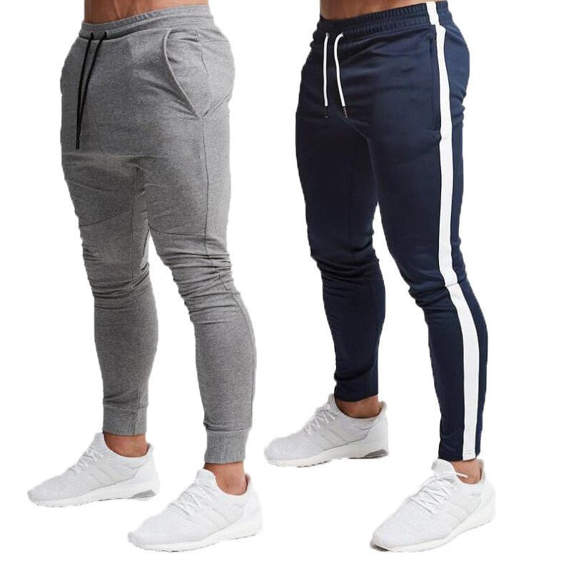 Autumn and Winter Men's New Sports and Leisure Light Plate Slim Fit Fitness Pants Men's Long Pants, Small Foot Strap Pants