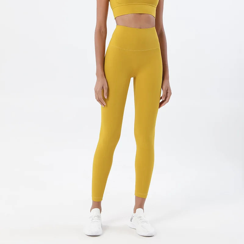 Yoga Pants Women Leggings Yoga Pants Girl Fitness Soft Tights High Waist Mention Hip No T Line Women's Sports Pants