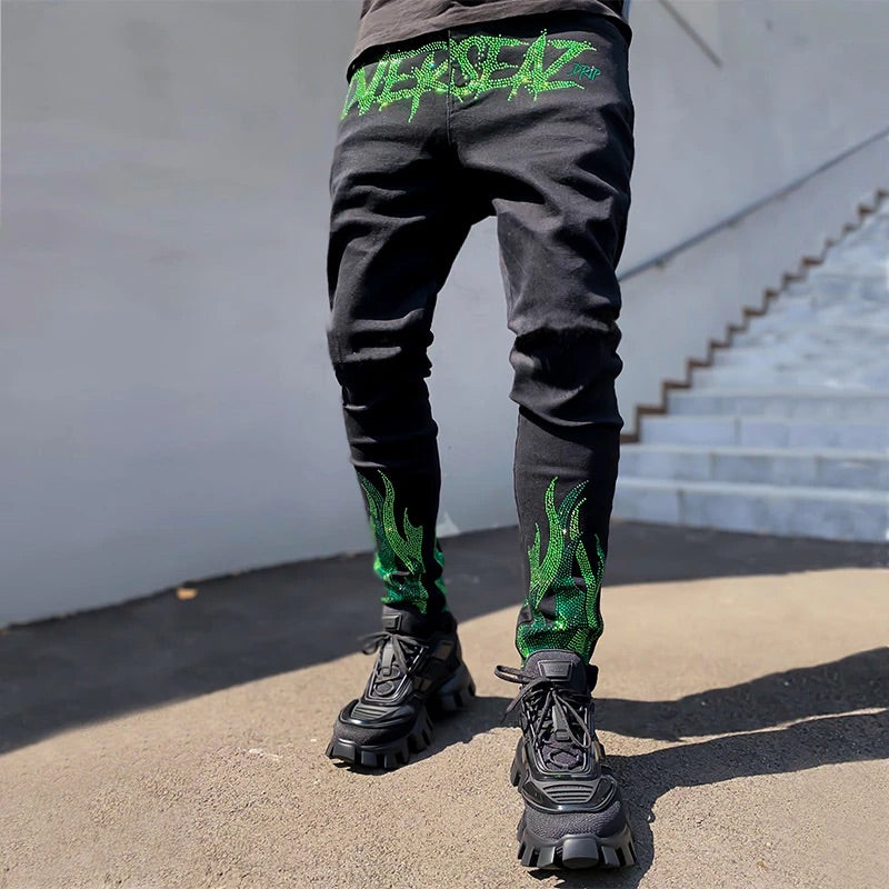 Skinny Hole Biker Trousers