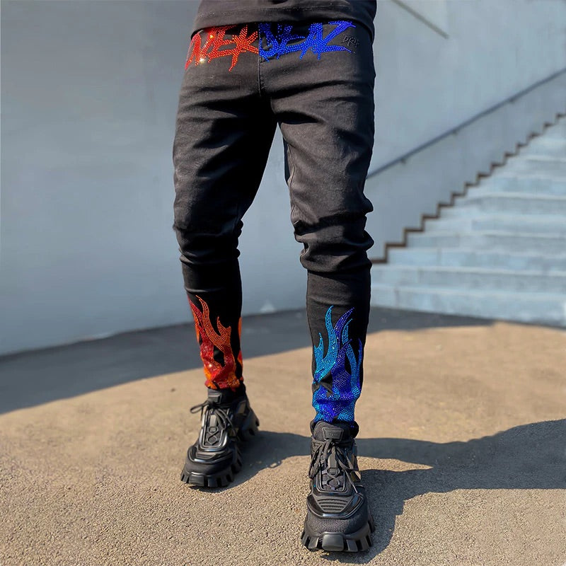Skinny Hole Biker Trousers