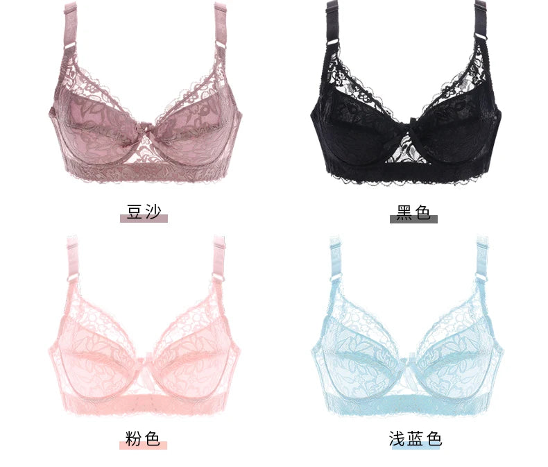Women Sexy Lace Bra Wireless Minimizer Bra Wire Free Brassiere Women 75-105 B C D Plus Size Lingerie Sexy Adjustable Underwear