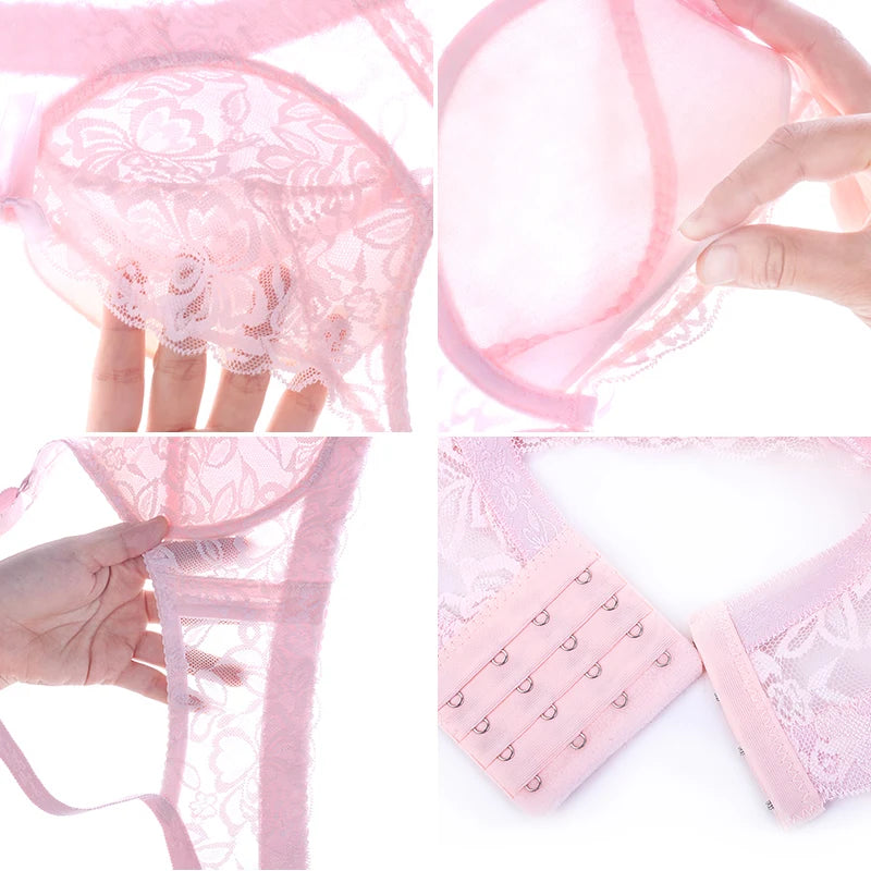 Women Sexy Lace Bra Wireless Minimizer Bra Wire Free Brassiere Women 75-105 B C D Plus Size Lingerie Sexy Adjustable Underwear
