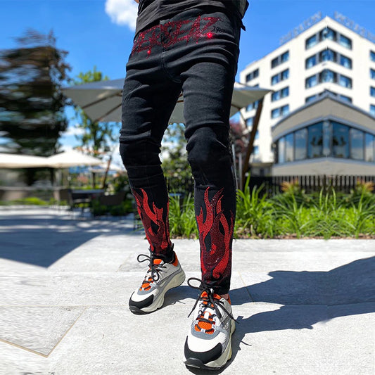 Skinny Hole Biker Trousers