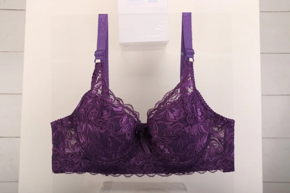 Women Sexy Lace Bra Wireless Minimizer Bra Wire Free Brassiere Women 75-105 B C D Plus Size Lingerie Sexy Adjustable Underwear