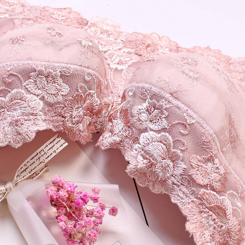 Women's Full coverage Underwired Non Padding Sheer Floral Lace Breathable Balconette Bra Plus Size 34 36 38 40 42 44 46 48 B-H