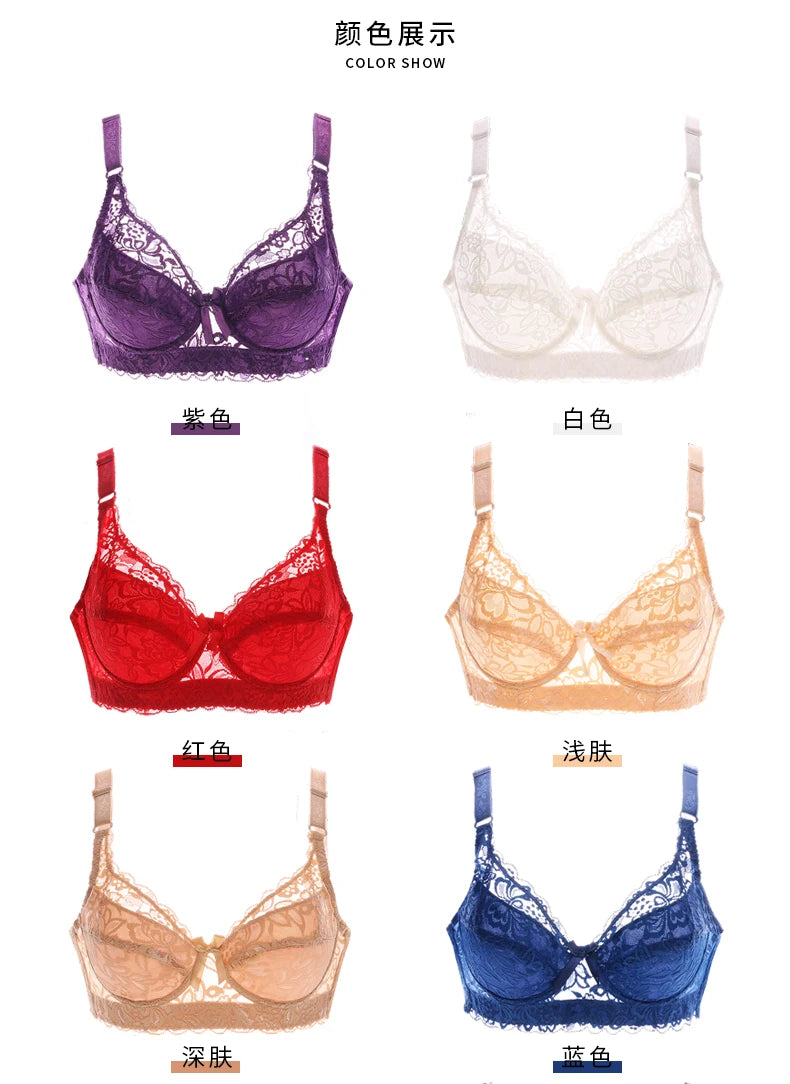 Women Sexy Lace Bra Wireless Minimizer Bra Wire Free Brassiere Women 75-105 B C D Plus Size Lingerie Sexy Adjustable Underwear