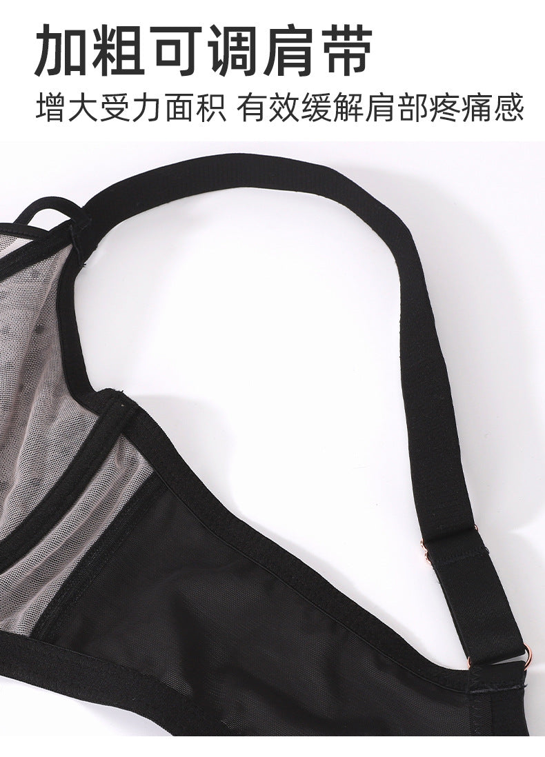 Womens Lace Sheer Minimizer Bra Full Coverage Non Padded Underwire Female Breathable Plus Size Lingerie 34 36 38 40 42 C D DD E