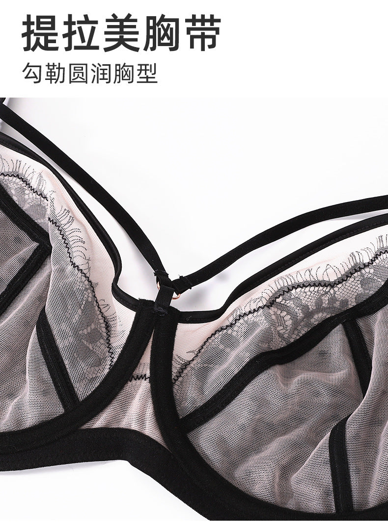 Womens Lace Sheer Minimizer Bra Full Coverage Non Padded Underwire Female Breathable Plus Size Lingerie 34 36 38 40 42 C D DD E