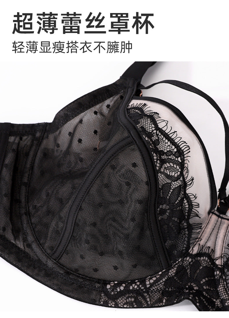 Womens Lace Sheer Minimizer Bra Full Coverage Non Padded Underwire Female Breathable Plus Size Lingerie 34 36 38 40 42 C D DD E