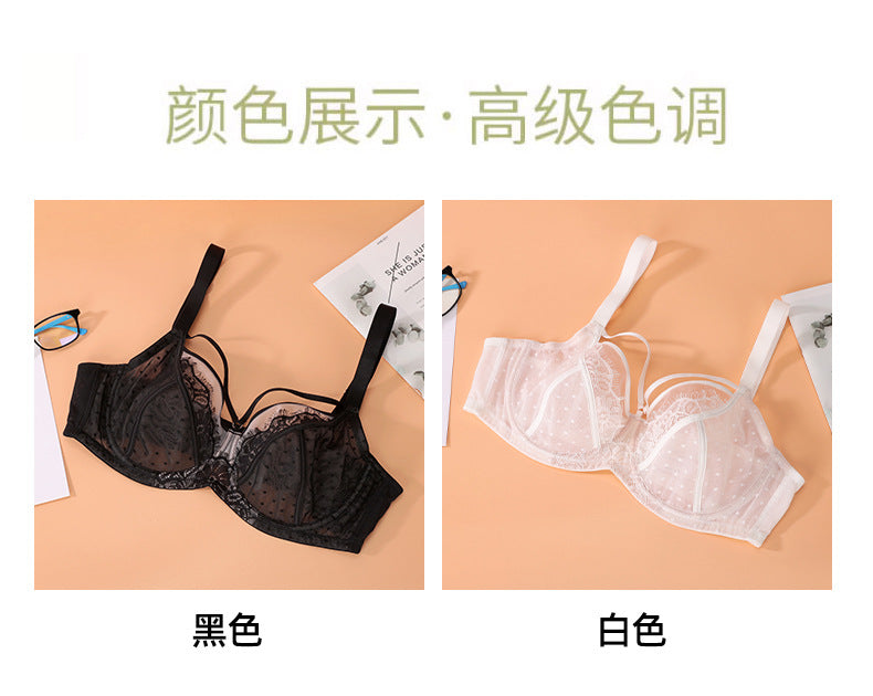 Womens Lace Sheer Minimizer Bra Full Coverage Non Padded Underwire Female Breathable Plus Size Lingerie 34 36 38 40 42 C D DD E