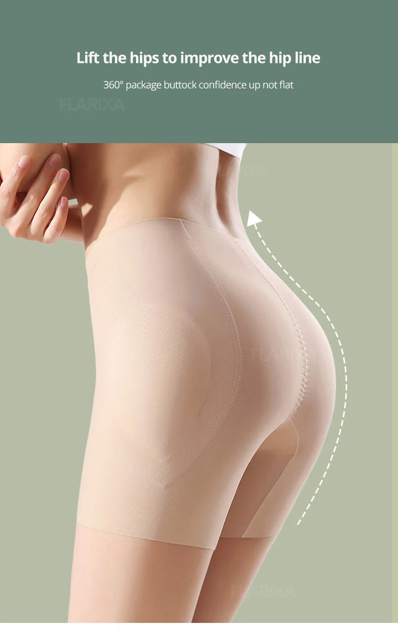 Flarixa Padded High Waist Shorts Butt Enhancer Shaper Buttock Lifting Panties Tummy Control Body Shaper With Butt Pads Shapewear