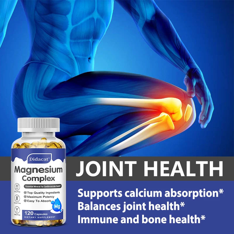 Magnesium Complex Capsuless - Bone, Muscle & Heart Health Supplement, Sleep Support, Muscle Relaxation, Stress & Anxiety Relief