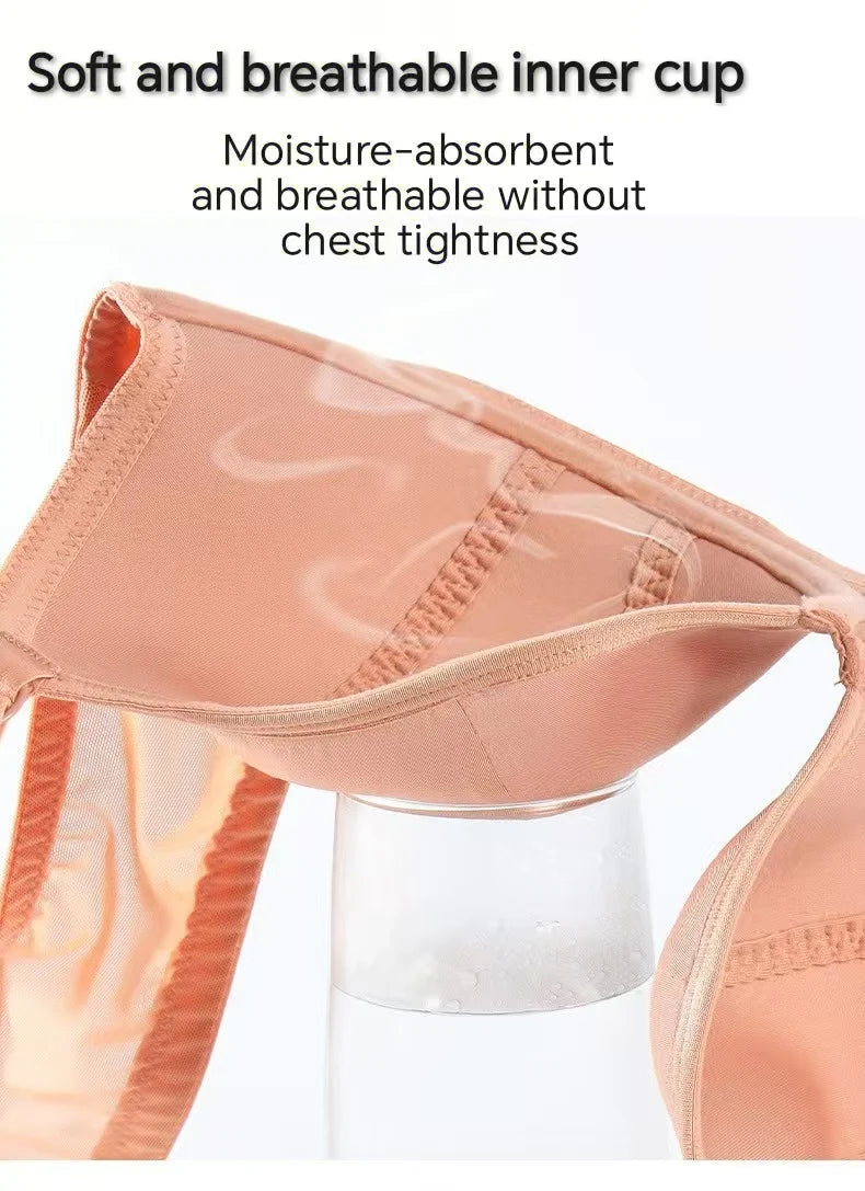 Plus Size Minimizer Bra for Women Underwire Full Coverage Anti-sagging Breathable Gathered DEFG Cup Supportive Lingerie