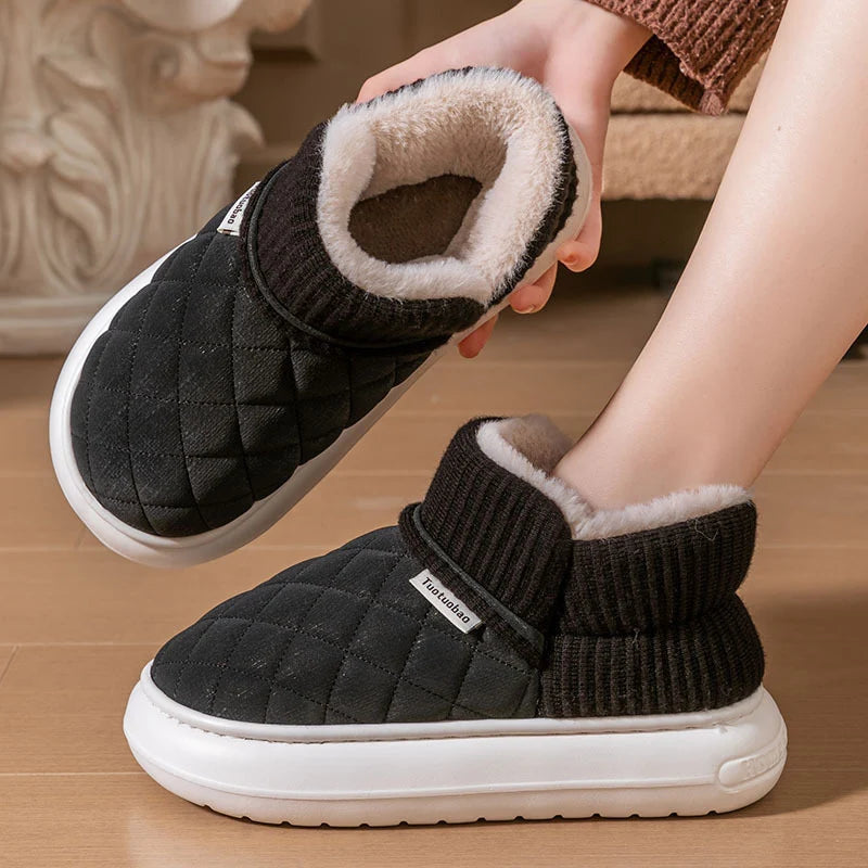 Women's Winter Thickened Warm Plush Cotton Shoes Thick Sole Down Waterproof Snow Boots for Women Non Slip Platform Ankle Boots