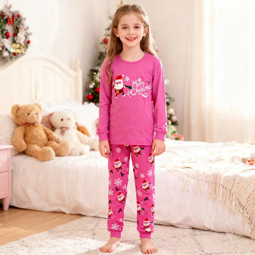 100% Cotton Christmas Pajamas Sets for Children Boys Girls Casual Sleepwear Kids Santa Print Pyjamas 2pcs/set Baby Soft Pijama