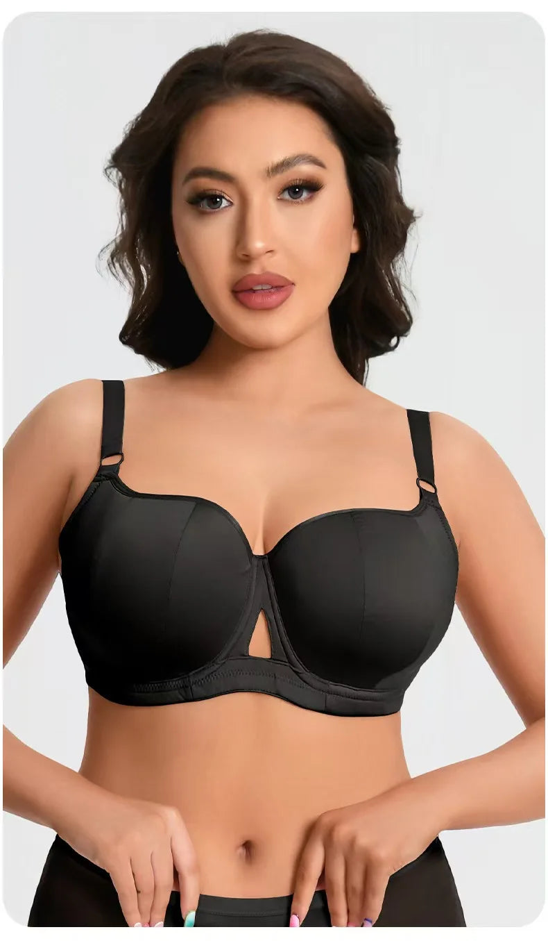 Plus Size Minimizer Bra for Women Underwire Full Coverage Anti-sagging Breathable Gathered DEFG Cup Supportive Lingerie