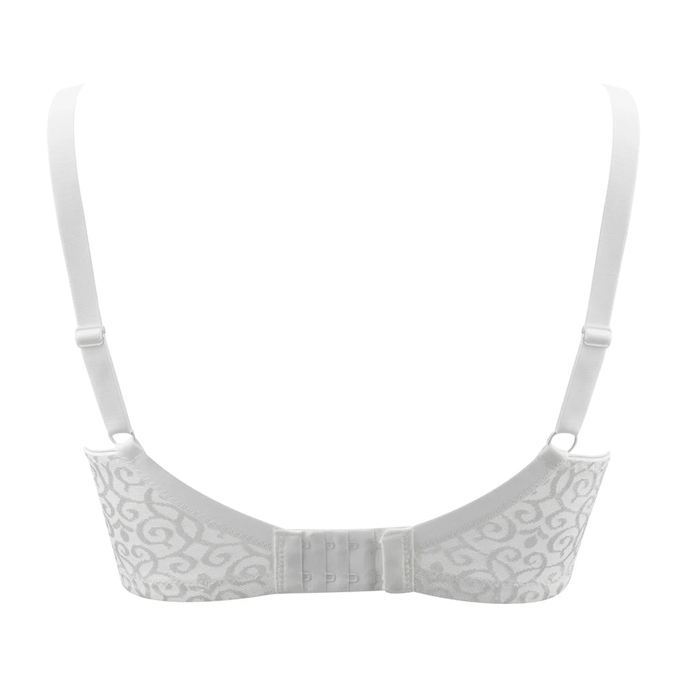 Sheroine Plus Size Minimizer Bra Full Coverage Underwire Plunge Bra with Floral Lace Mesh for Big Breast Support & Comfort