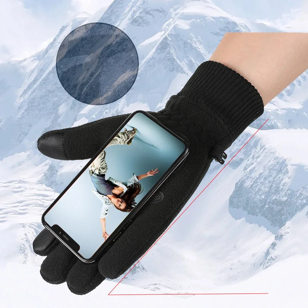 Winter Warm Touch Screen Gloves Thermal Knit Anti-slip Lined for Outdoor Cycling Warm Ski Snowboard Cold Weather Gloves