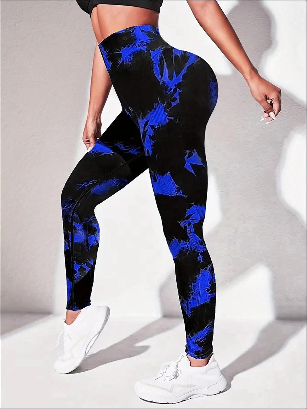 Scrunch Butt Lifting Leggings For Women High Waisted Tie Dye Fragmented Flower Workout Seamless Yoga Pants Peach Lift Tights