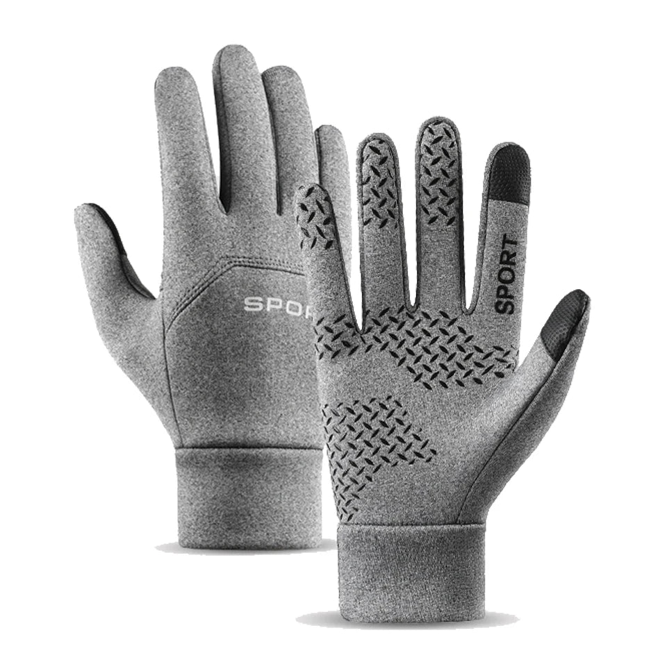 Men Winter Waterproof Cycling Gloves Outdoor Sports Ski Running Motorcycle Touch Screen Fleece Gloves Non-Slip Warm Full Fingers