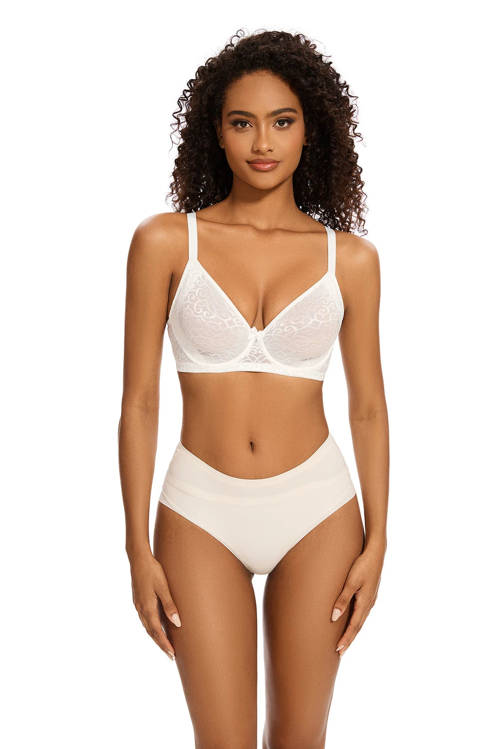 Sheroine Plus Size Minimizer Bra Full Coverage Underwire Plunge Bra with Floral Lace Mesh for Big Breast Support & Comfort