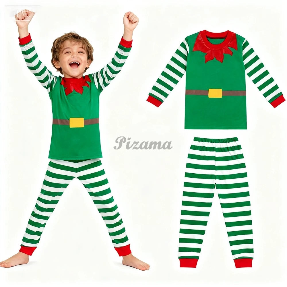 Kids Christmas Pajamas Sets Children's Santa Claus Striped Boys Pyjamas Girls Pijamas Nightwear Homewear Baby Christmas Pyjamas