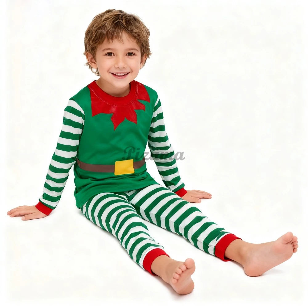Kids Christmas Pajamas Sets Children's Santa Claus Striped Boys Pyjamas Girls Pijamas Nightwear Homewear Baby Christmas Pyjamas