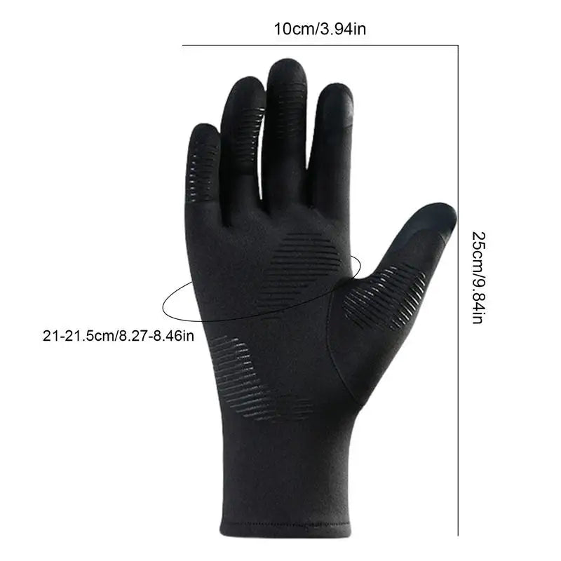 Winter Liner Gloves Non-Slip Warm Full Fingers Thermal Ski Gloves Windproof Touchscreen Gloves For Cycling Driving Hiking