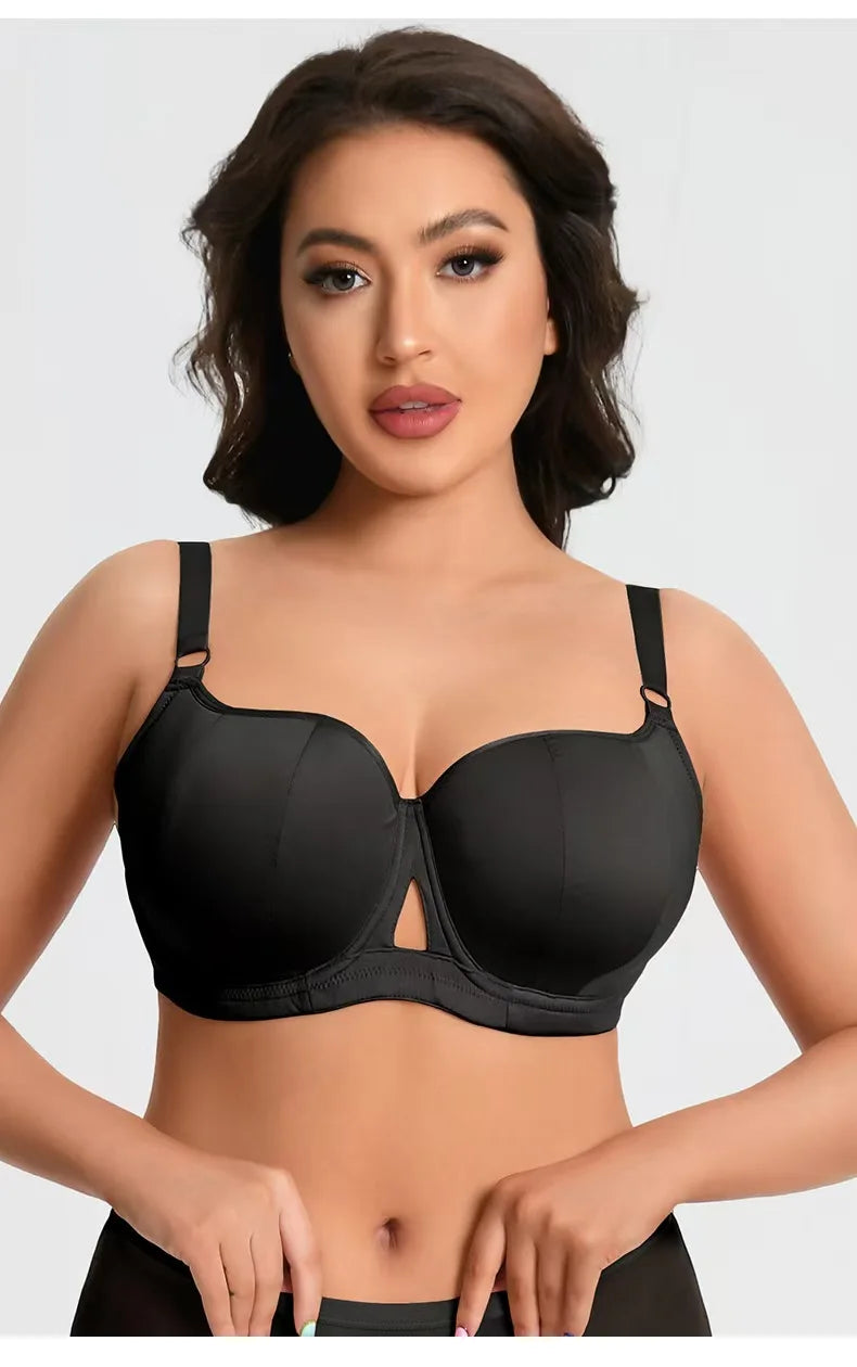 Plus Size Minimizer Bra for Women Underwire Full Coverage Anti-sagging Breathable Gathered DEFG Cup Supportive Lingerie