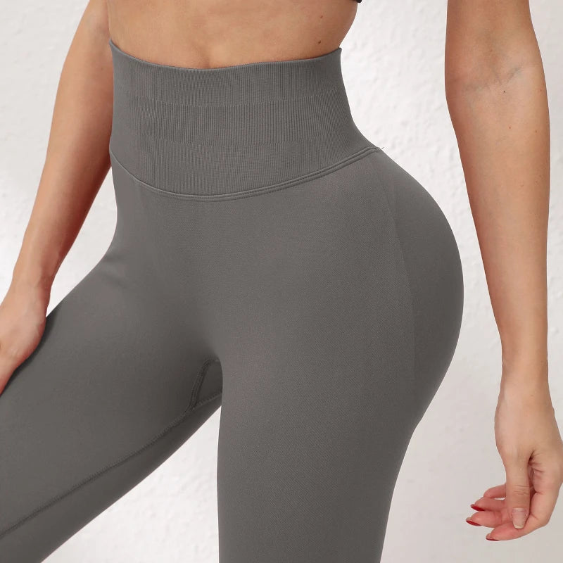 High Waisted Butt Liftting Leggings Fashion Yoga Leggings Seamless Tummy Control Proof Workout Tights Gym Fitness Training Pants