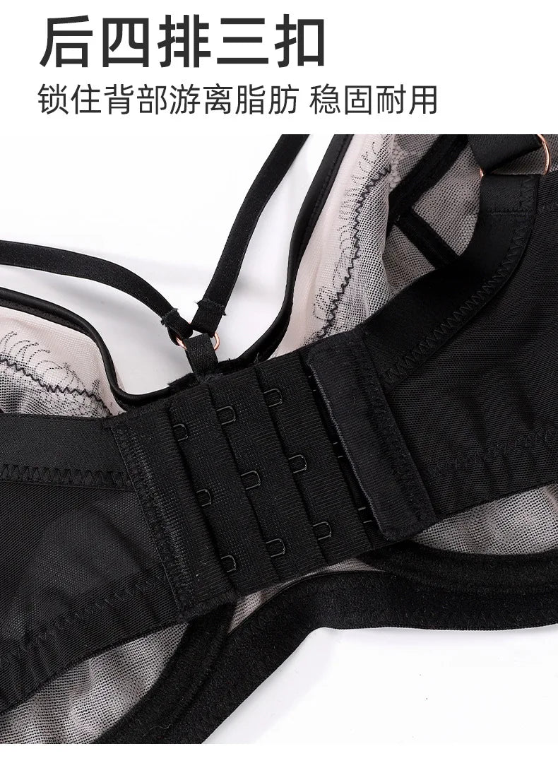 Womens Lace Sheer Minimizer Bra Full Coverage Non Padded Underwire Female Breathable Plus Size Lingerie 34 36 38 40 42 C D DD E