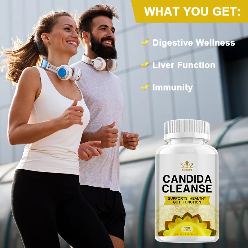 Candida Cleanse Complex-with Digestive Enzymes -Probiotics and Herbal Formula for Better Digestion, Gut Cleansing and Immunity