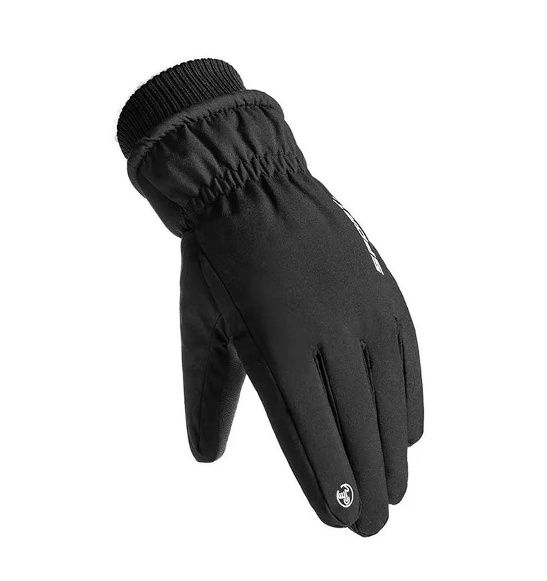 Men Winter Waterproof Cycling Gloves Outdoor Sports Running Motorcycle Ski Touch Screen Fleece Gloves Non-slip Warm Full Fingers
