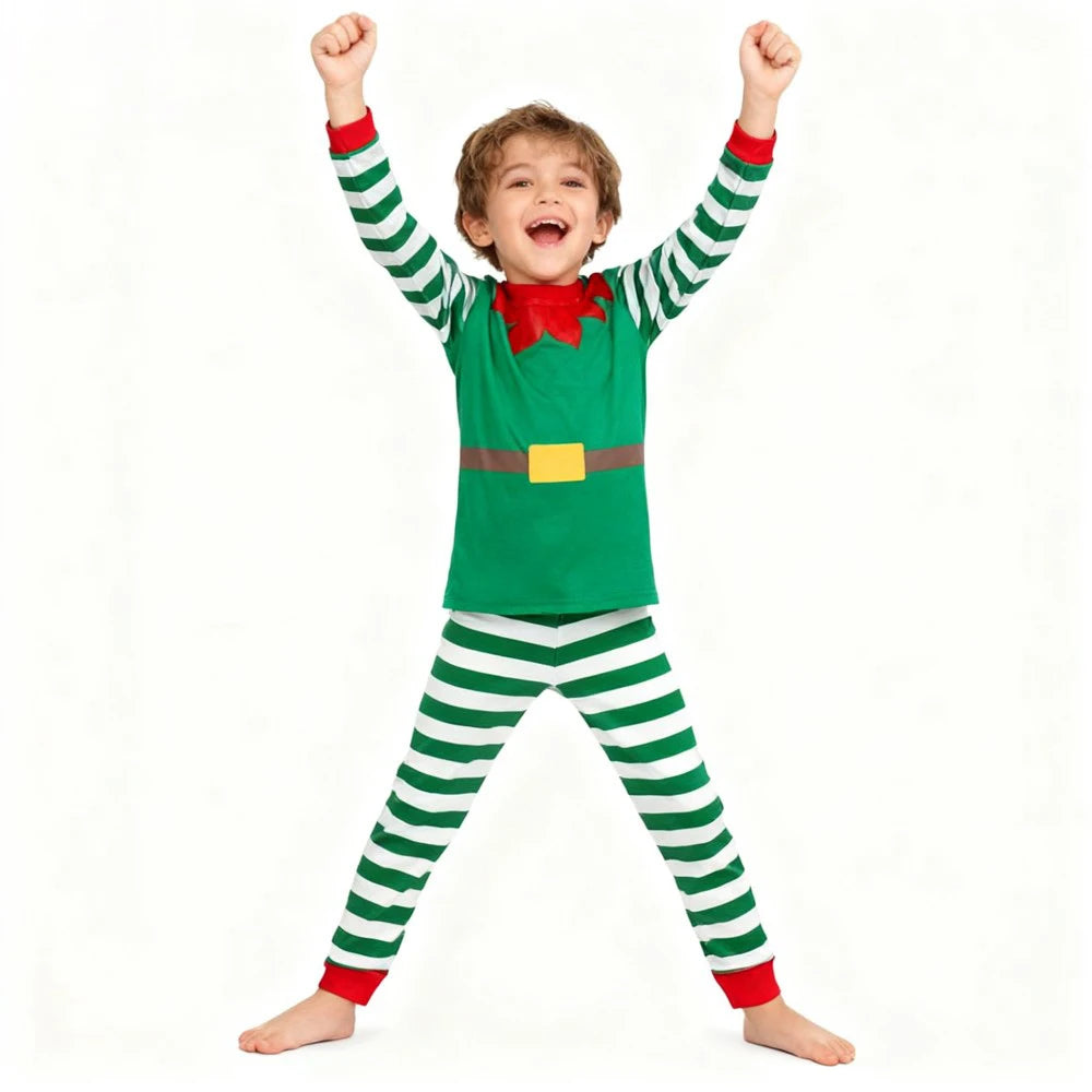 Kids Christmas Pajamas Sets Children's Santa Claus Striped Boys Pyjamas Girls Pijamas Nightwear Homewear Baby Christmas Pyjamas