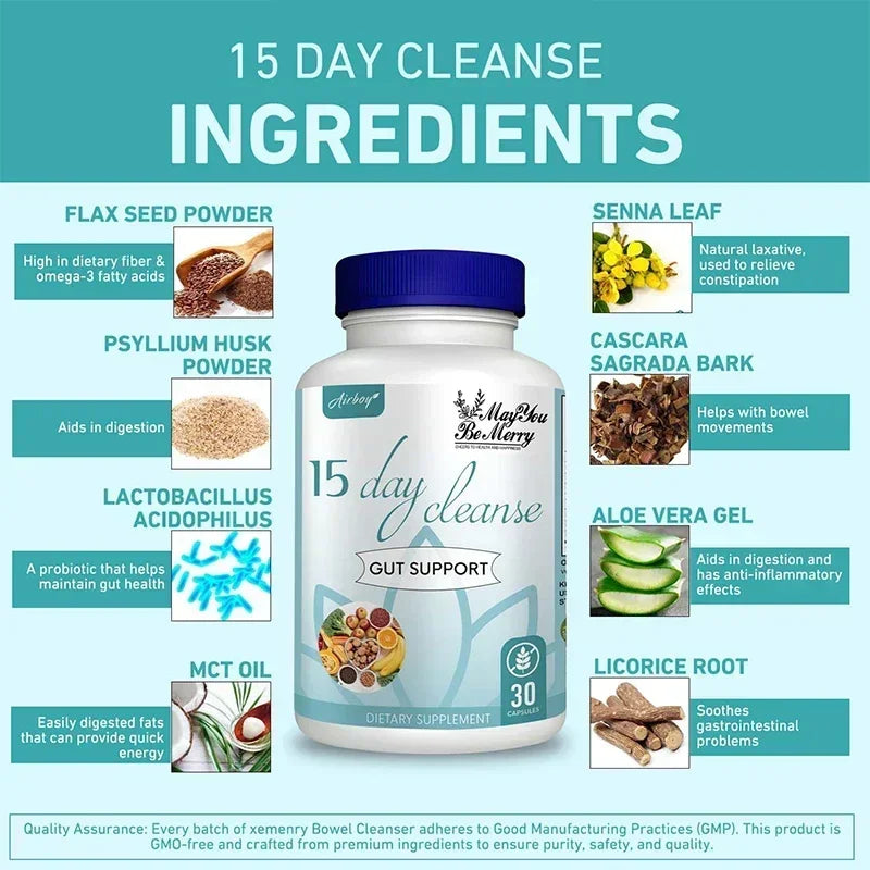 15 Day Cleanse and Detox - Supports Intestinal & Digestive Health, Relieves Bloating, Replenishes Energy, and Improves Immunity