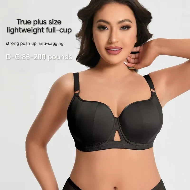Plus Size Minimizer Bra for Women Underwire Full Coverage Anti-sagging Breathable Gathered DEFG Cup Supportive Lingerie
