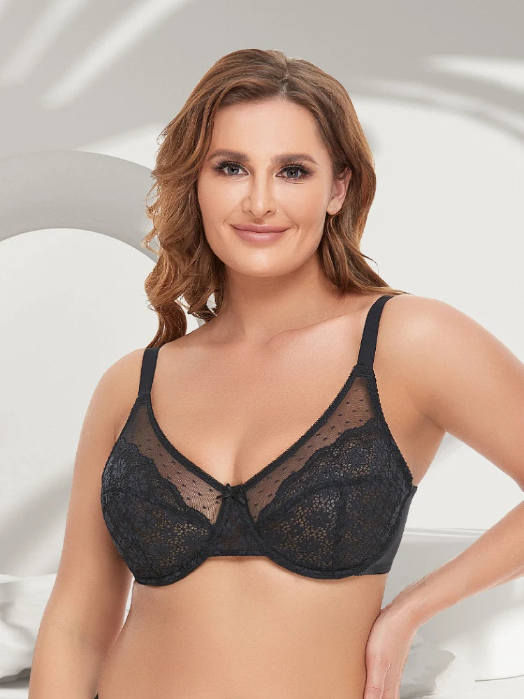 Minimizer Bra for Women Lace Bra Womans Full Coverage Bras Unlined Underwire Bra for Heavy Breast 5120