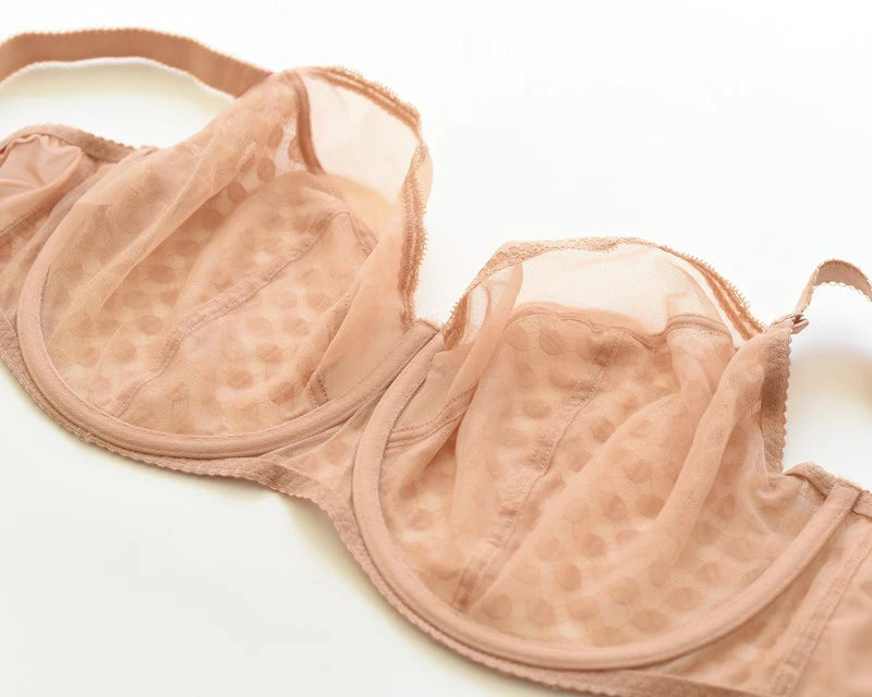 Lace Minimizer Bra Sexy Womens Ultra-thin Underwire Female Breathable Plus Size Unlined Lingerie 75 80 85 90 95 D E F G H I