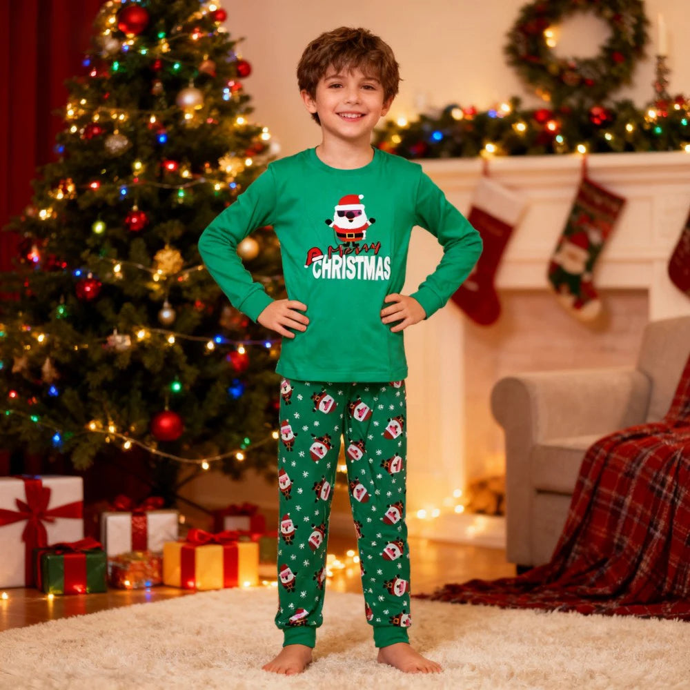 100% Cotton Christmas Pajamas Sets for Children Boys Girls Casual Sleepwear Kids Santa Print Pyjamas 2pcs/set Baby Soft Pijama