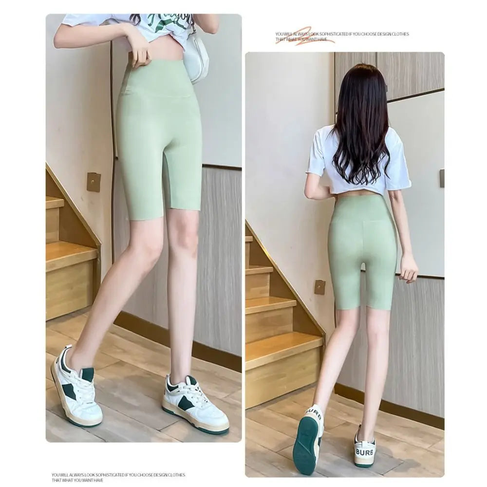 Tight Hip Lift Yoga Shorts Elastic Peach Butt Tummy Control Women Leggings Butt Lifter Breathable Biker Shorts Female